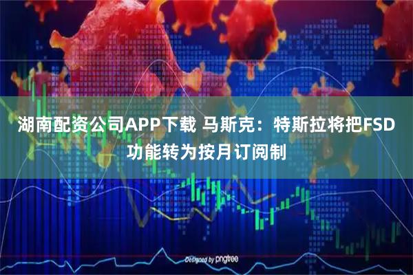 湖南配资公司APP下载 马斯克：特斯拉将把FSD功能转为按月订阅制