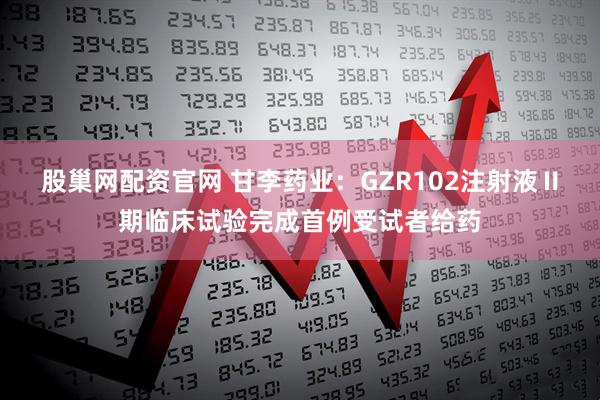 股巢网配资官网 甘李药业：GZR102注射液Ⅱ期临床试验完成首例受试者给药